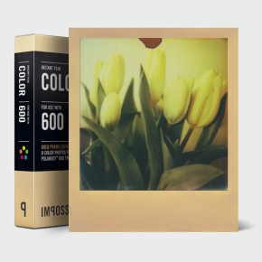 Цветные кассеты Polaroid 600 в золотой рамке