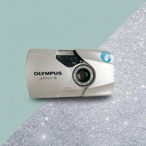 Olympus mju II (Style) топовый пленочный компакт + коробка + мешочек + батарейка + ремешок 
