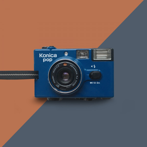 Konica Pop (Blue) компактный пленочный фотоаппарат + чехол 