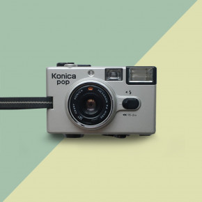 Konica Pop (Grey) компактный пленочный фотоаппарат + чехол 