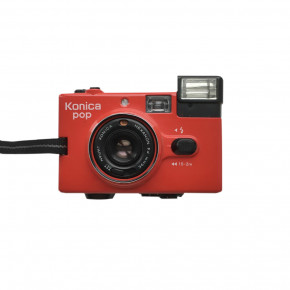 Konica Pop (red) компактный пленочный фотоаппара