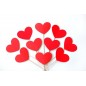 Фотобутафория: набор из 10 сердечек (красные)