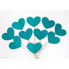 Фотобутафория: набор из 10 сердечек (мятные)