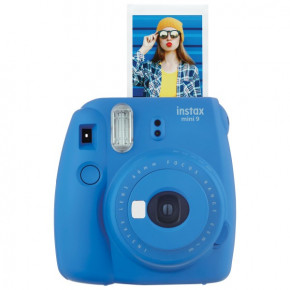 Fuji Instax Mini 9 Cobalt Blue + линза + кассета + ложки болельщика + мини рамка + мелки