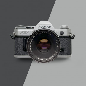Canon AE-1 + объектив FD 1.8/50 зеркальный пленочный фотоаппарат