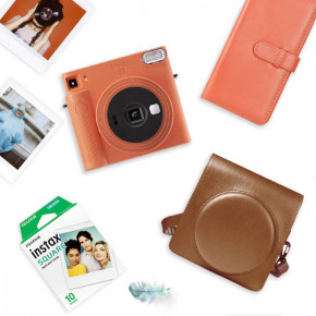 Fuji Instax SQ1 Square (ОРАНЖЕВАЯ ТЕРРАКОТА) + кассета + чехол + альбом
