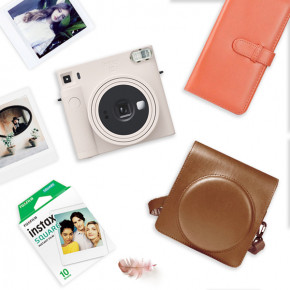 Fuji Instax SQ1 Square (БЕЛЫЙ МЕЛ) + кассета + чехол + альбом