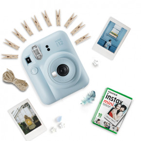 Fuji Instax Mini 12 Pastel Blue + кассета + прищепки