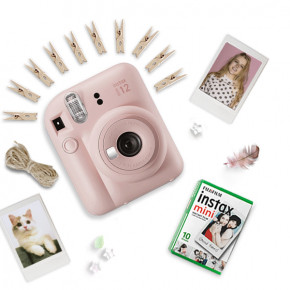 Fuji Instax Mini 12 Blossom Pink+ кассета + прищепки
