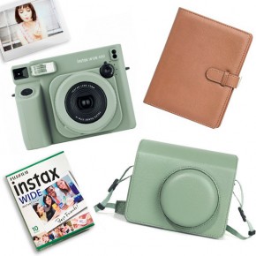 Instax Wide 400 + кассета + альбом + чехол (Sage Green) 