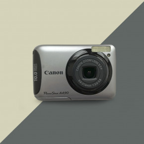Canon PowerShot A490 (Gray) мыльница фотоаппарат цифровой + чехол