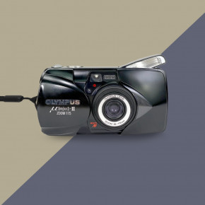 Olympus Mju II ZOOM 115 (black) компактный пленочный фотоаппарат