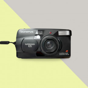 Olympus SuperZOOM 105 (black) (date) компактный пленочный фотоаппарат