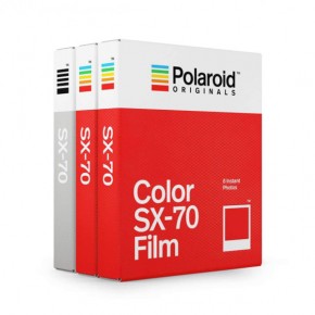 Кассеты Polaroid SX-70 - набор 2 цветные и 1 ч/б