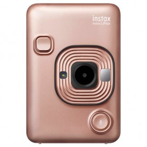 Instax Mini LiPlay Blush Gold фотоаппарат + принтер моментальной печати