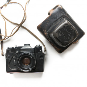 Зенит 11 + объектив Гелиос 44М-4 2/58 фотоаппарат зеркальный + чехол (натуральная кожа)